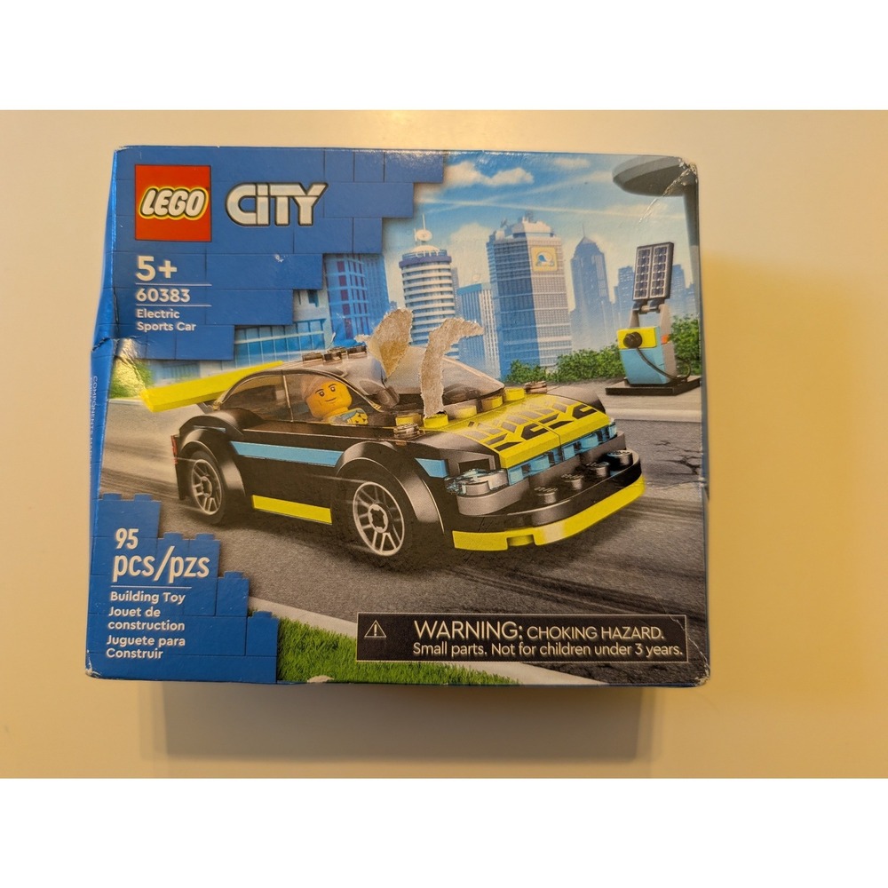 LEGO City Building Toy 95pcs Blue Electric Sports Car 60383 EV Set